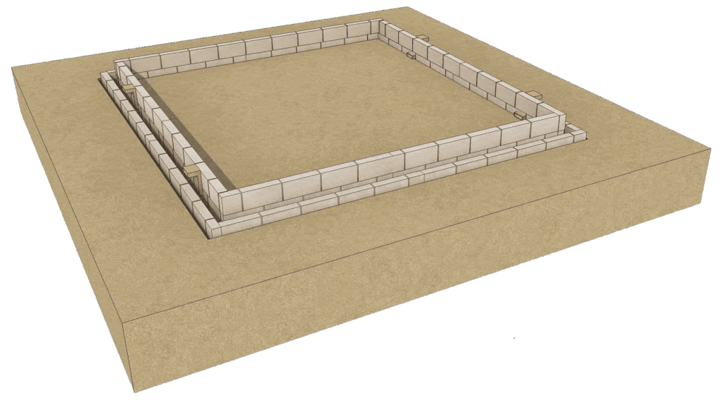 Foundation walls built to the desired height